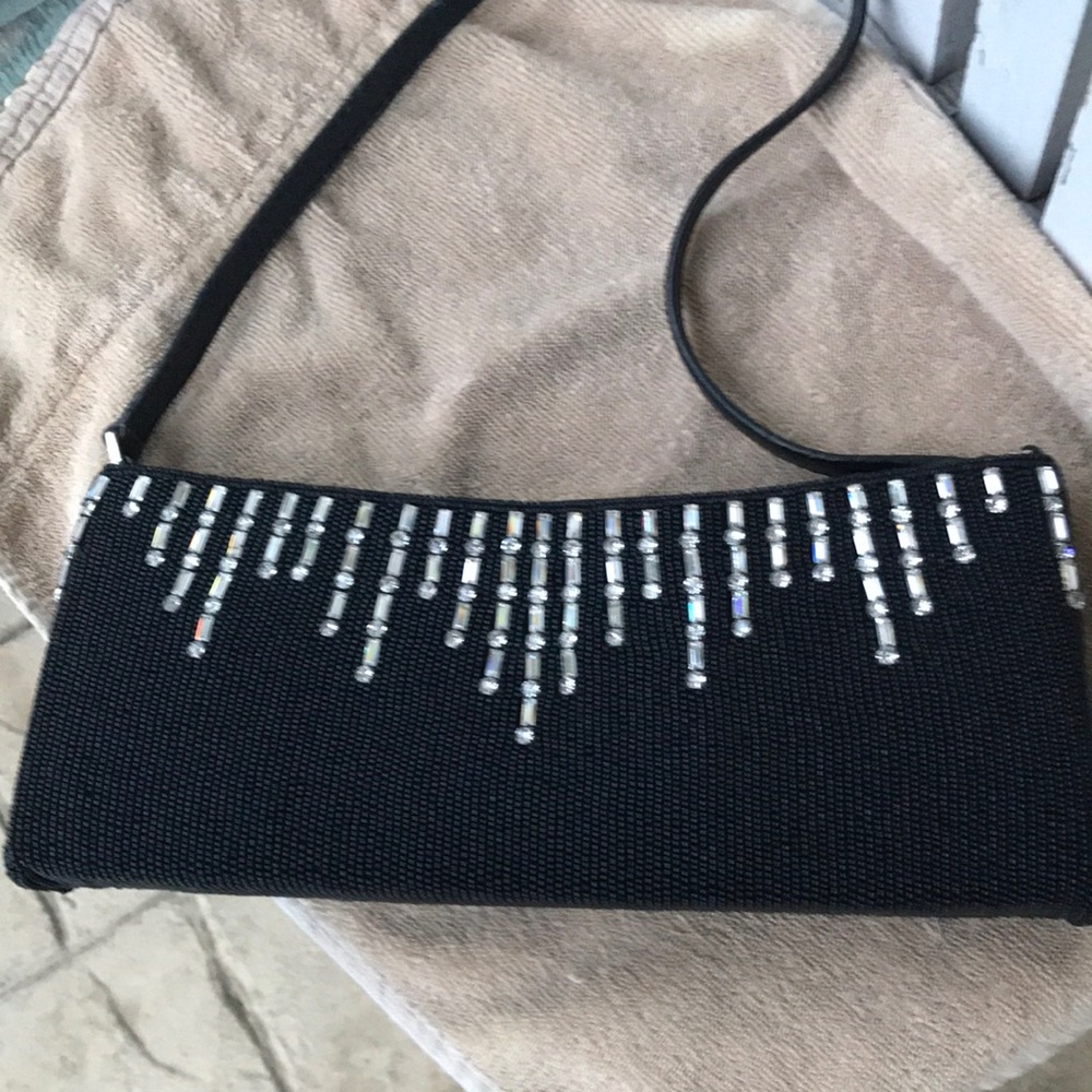 Black Bag with Rhinestone Embellishment luxury brand Cheemo